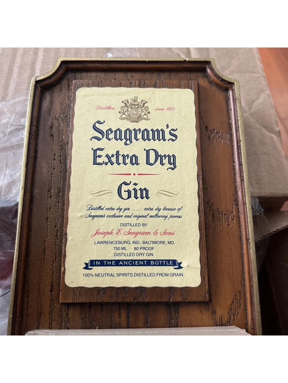 VTG SEAGRAM'S Extra Dry Gin Wall Advertising Calendar Holiday Greetings 1984